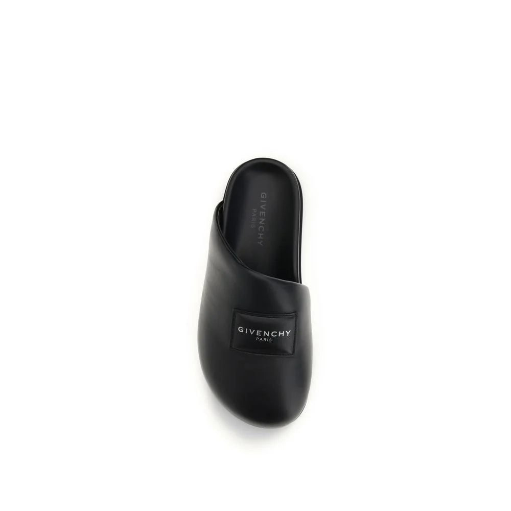 Givenchy Black Calf Leather Bos Taurus Mules