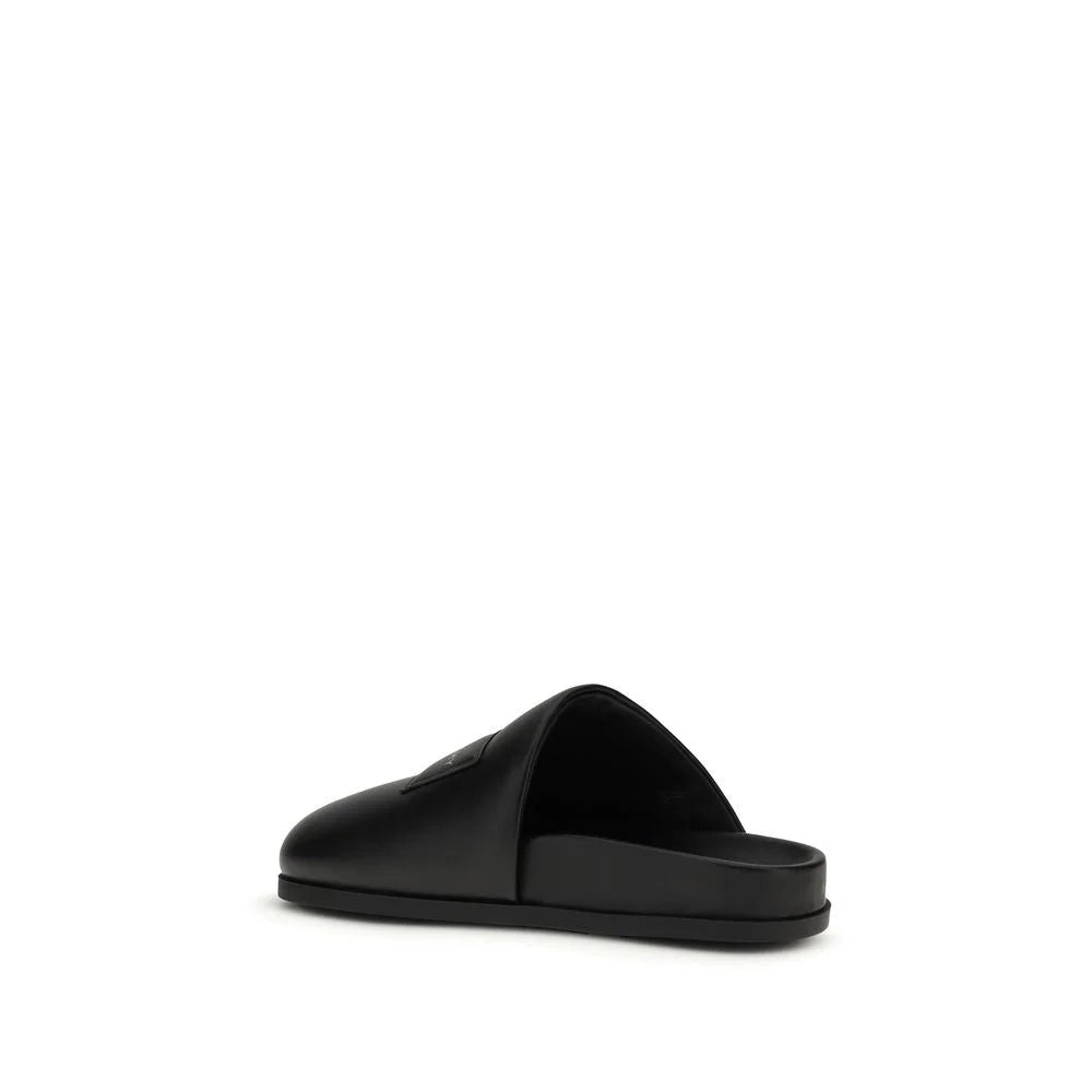 Givenchy Black Calf Leather Bos Taurus Mules