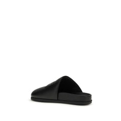 Givenchy Black Calf Leather Bos Taurus Mules