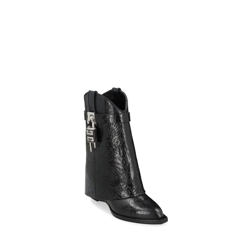 Givenchy Black Calfskin Lace-Up Boots