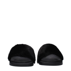 Givenchy Black Cotton Slippers Sandals