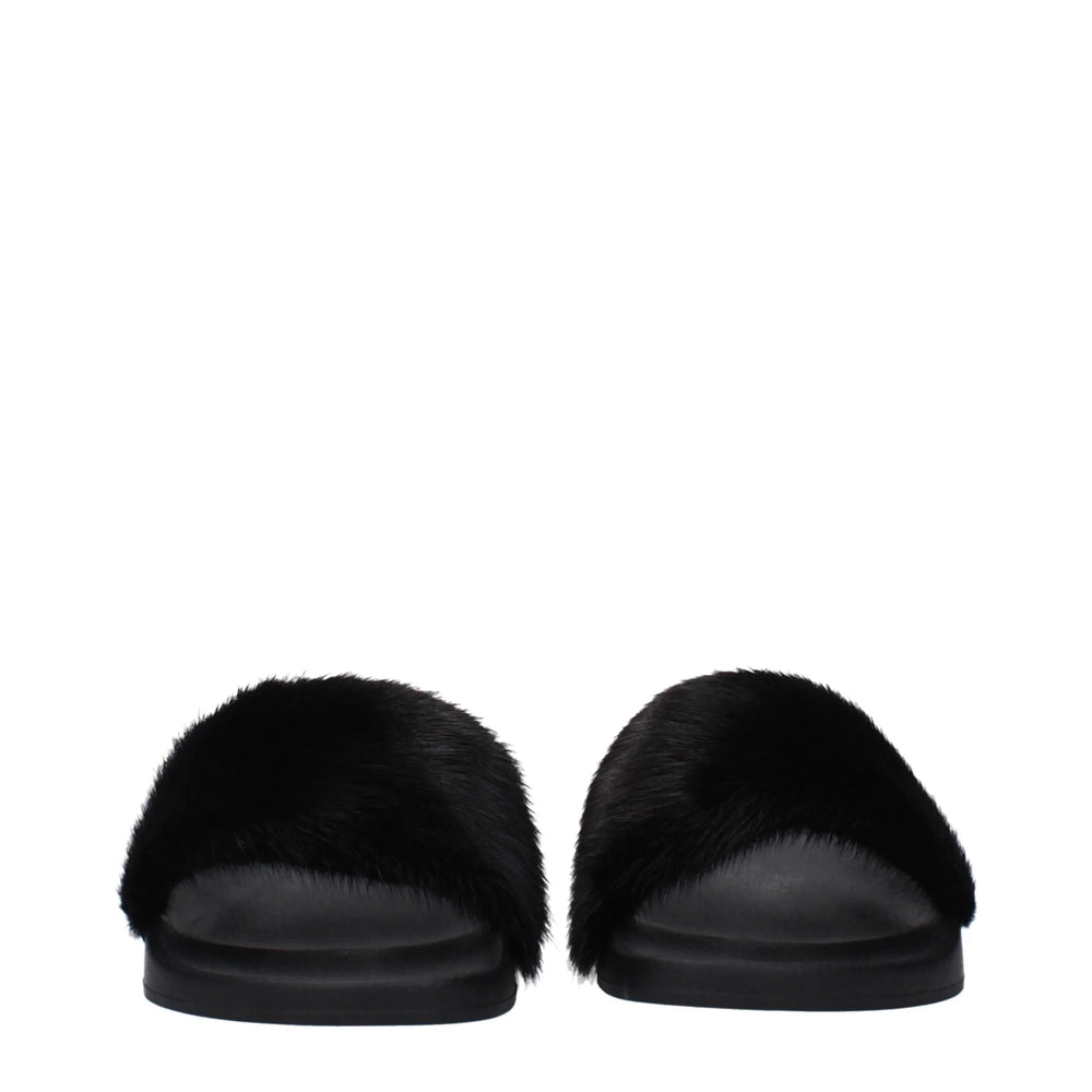 Givenchy Black Cotton Slippers Sandals - Sandals