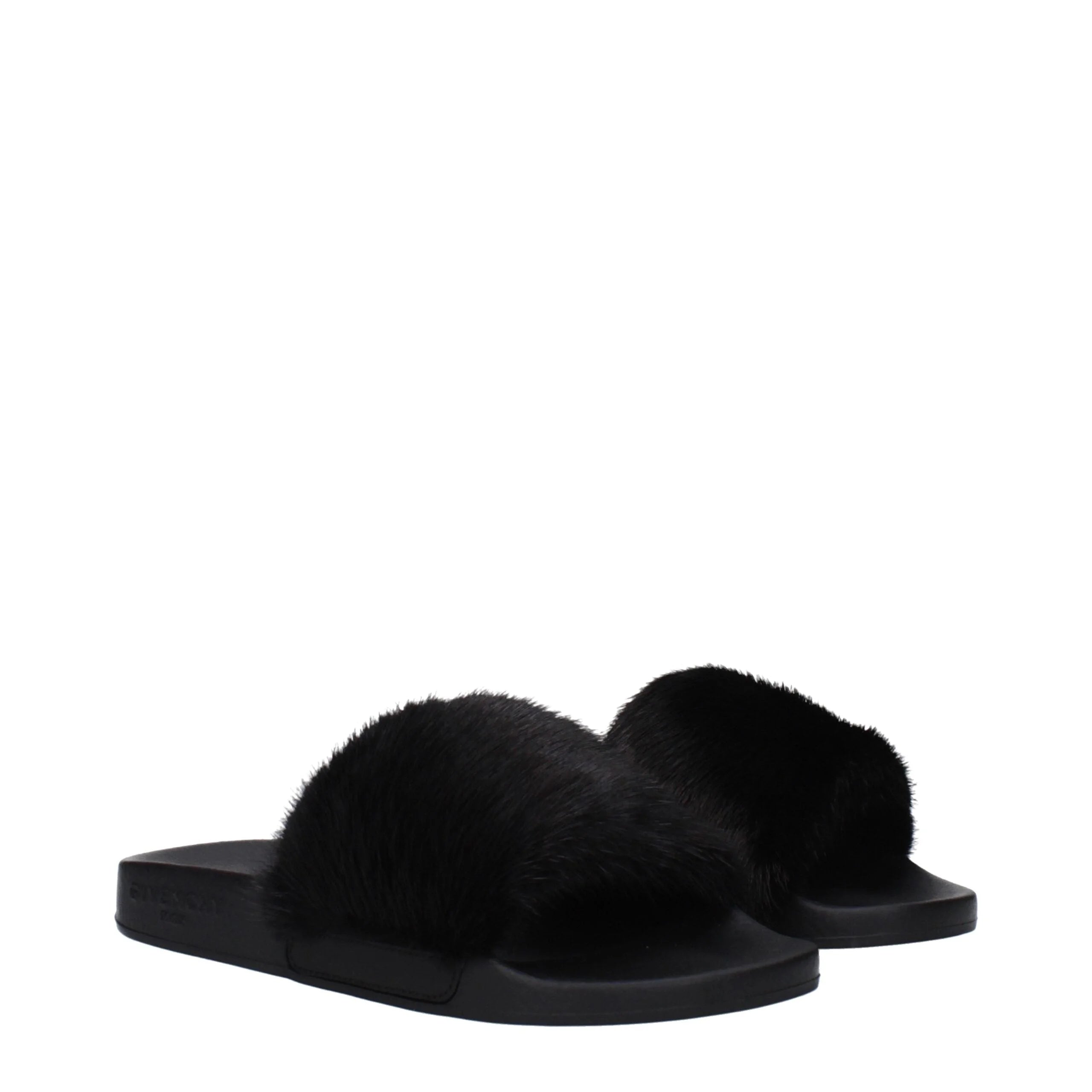 Givenchy Black Cotton Slippers Sandals - Sandals