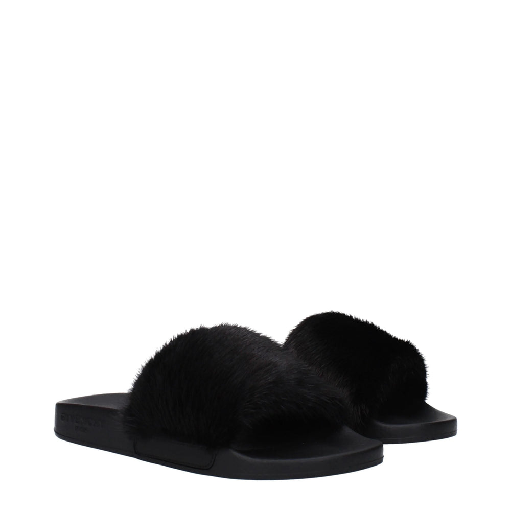 Givenchy Black Cotton Slippers Sandals - Sandals