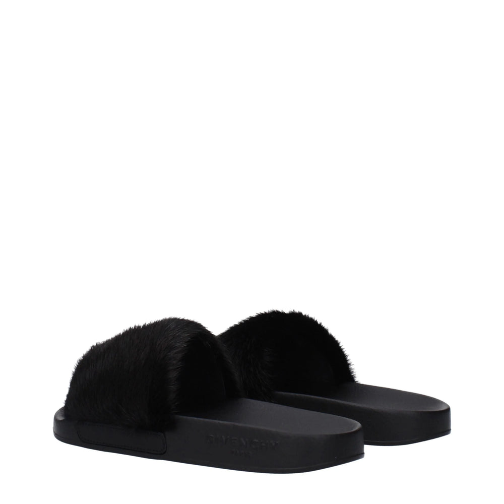 Givenchy Black Cotton Slippers Sandals - Sandals