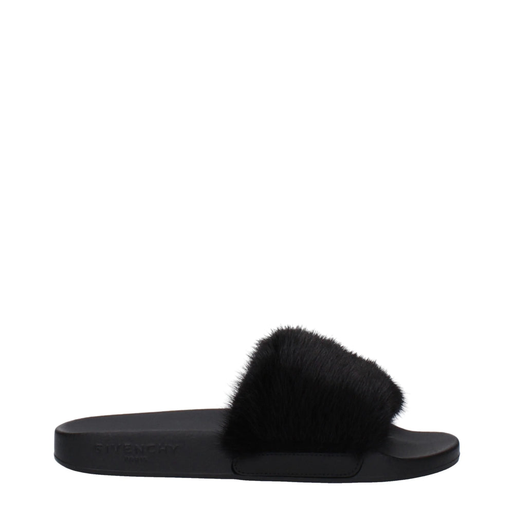 Givenchy Black Cotton Slippers Sandals