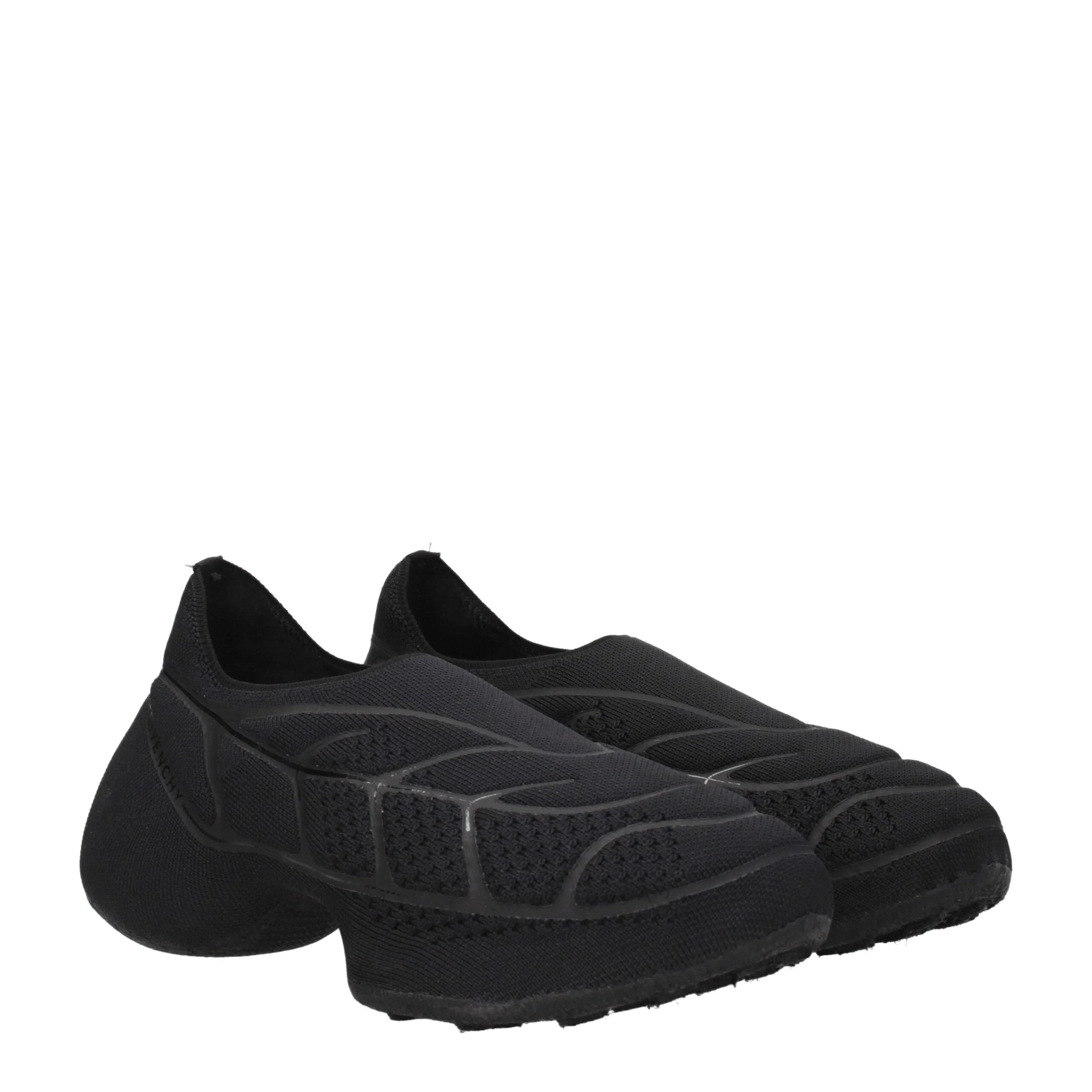 Givenchy Black Fabric Slip-On Loafers - Flats