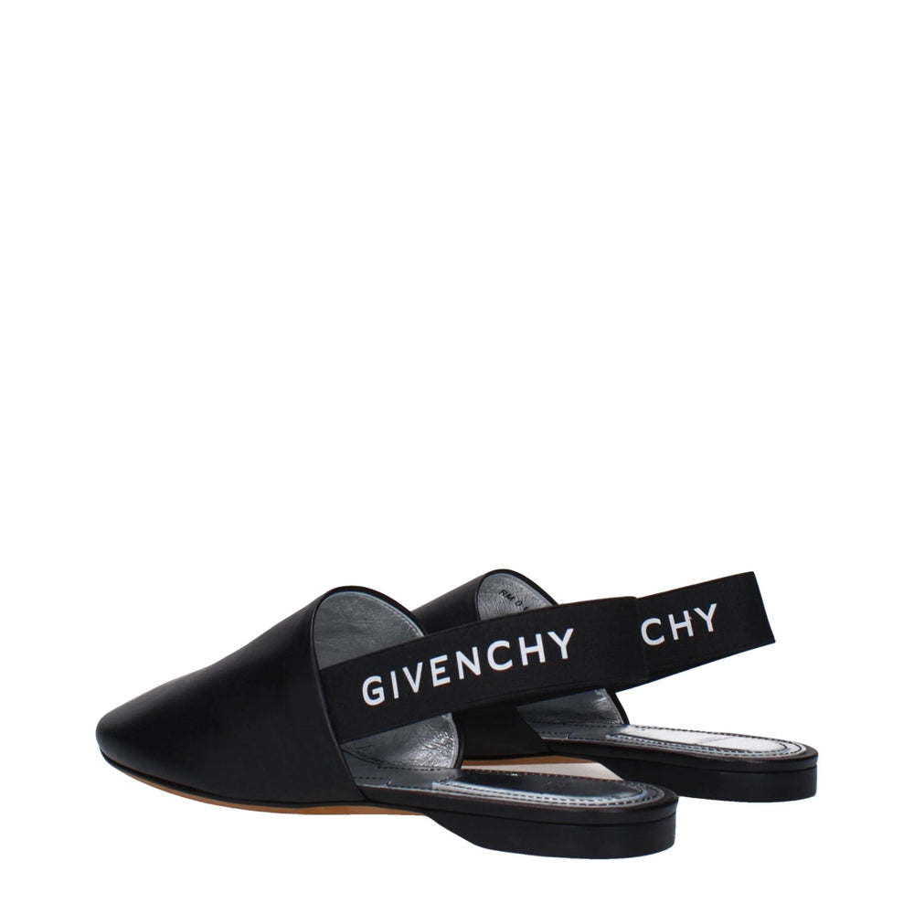 Givenchy Black Leather Mules - EU35/US5 - Flats
