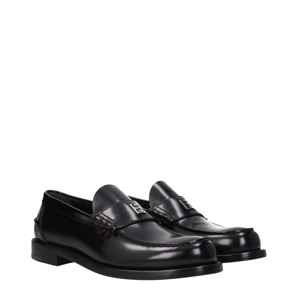 Givenchy Black Leather Slip-On Loafers - EU40/US7