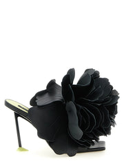 Givenchy Black Leather Stiletto Heel Sandals - EU41/US11