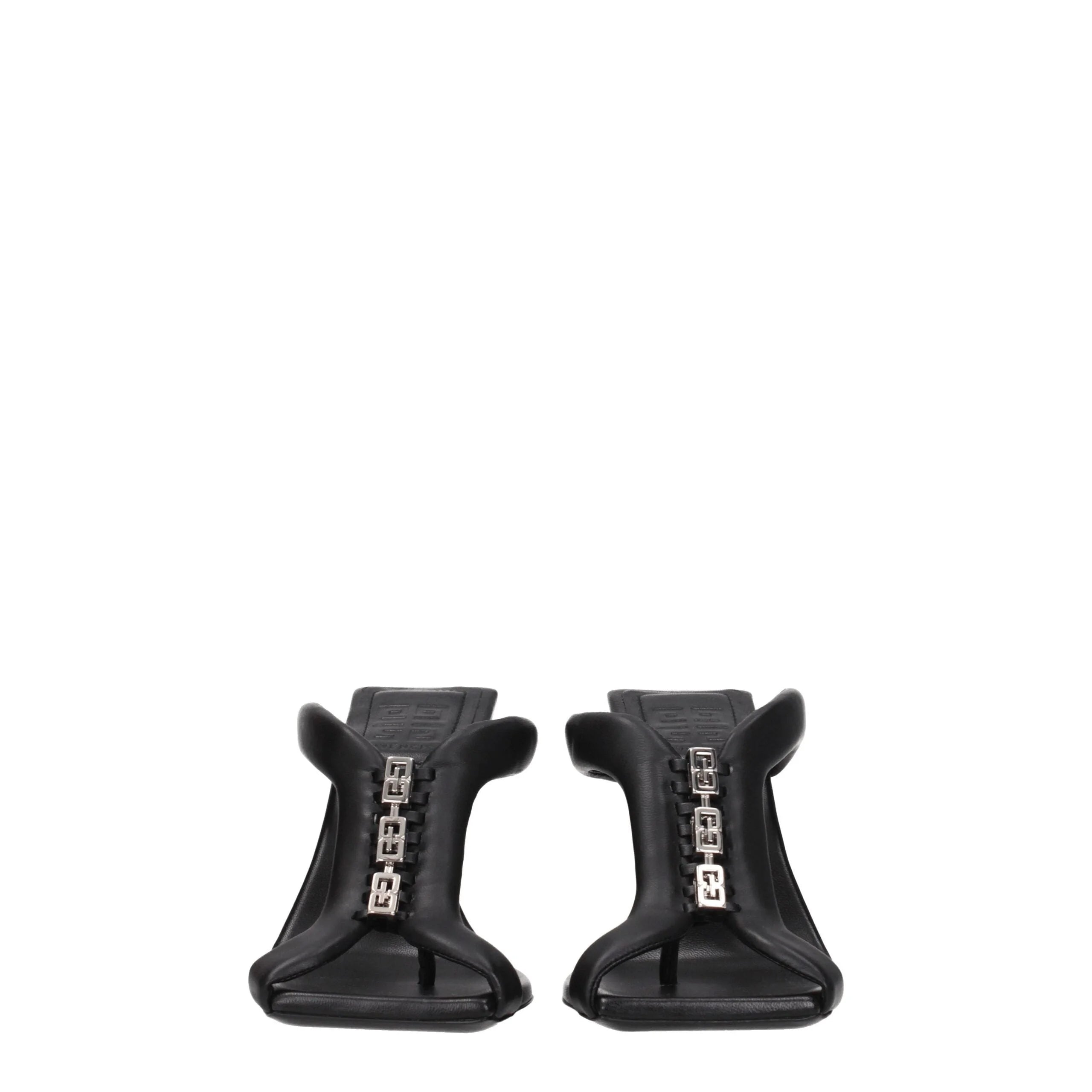 Givenchy Black Leather Stiletto Heels Sandals