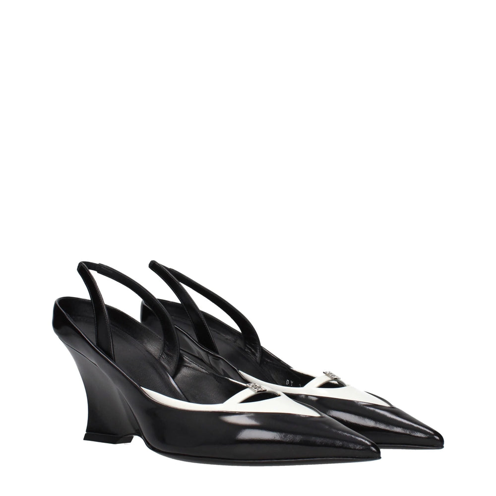 Givenchy Black Leather Wedge Sandals - EU39.5/US9.5
