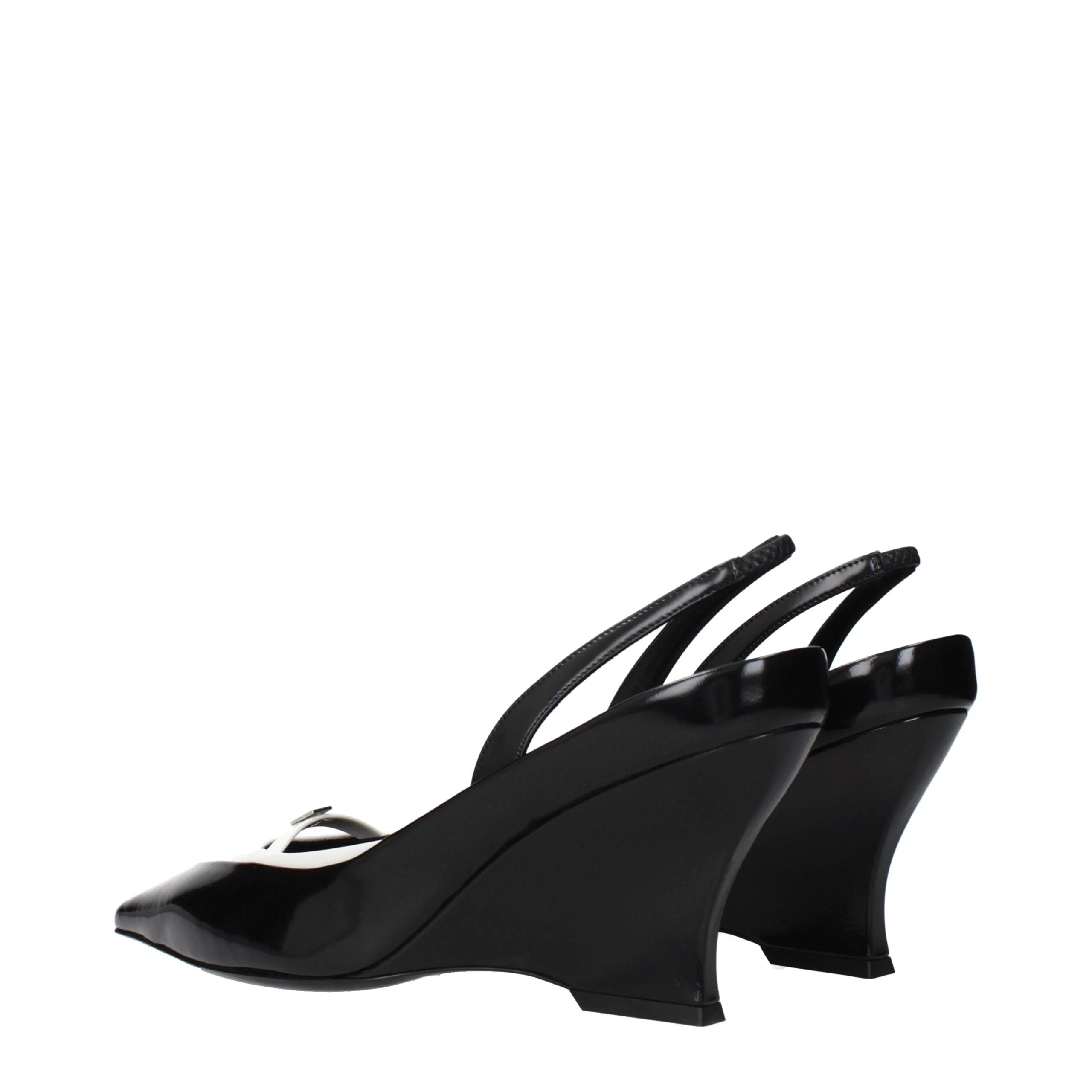 Givenchy Black Leather Wedge Sandals - EU39.5/US9.5