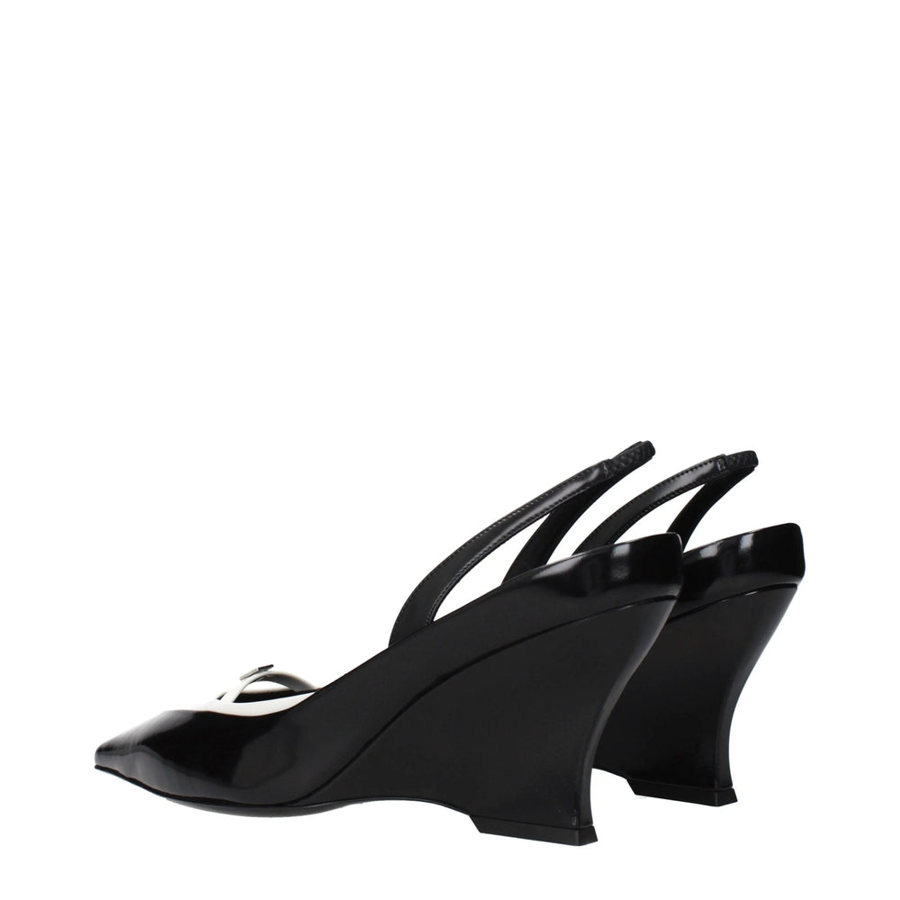 Givenchy Black Leather Wedge Sandals - EU39.5/US9.5