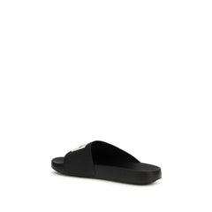 Givenchy Fekete Gumi Papucs - Szandálok