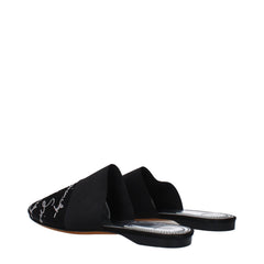 Givenchy Black Satin Slippers Sandals