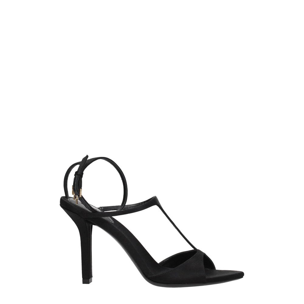 Givenchy Black Satin Stiletto Heels Sandals - EU41/US11