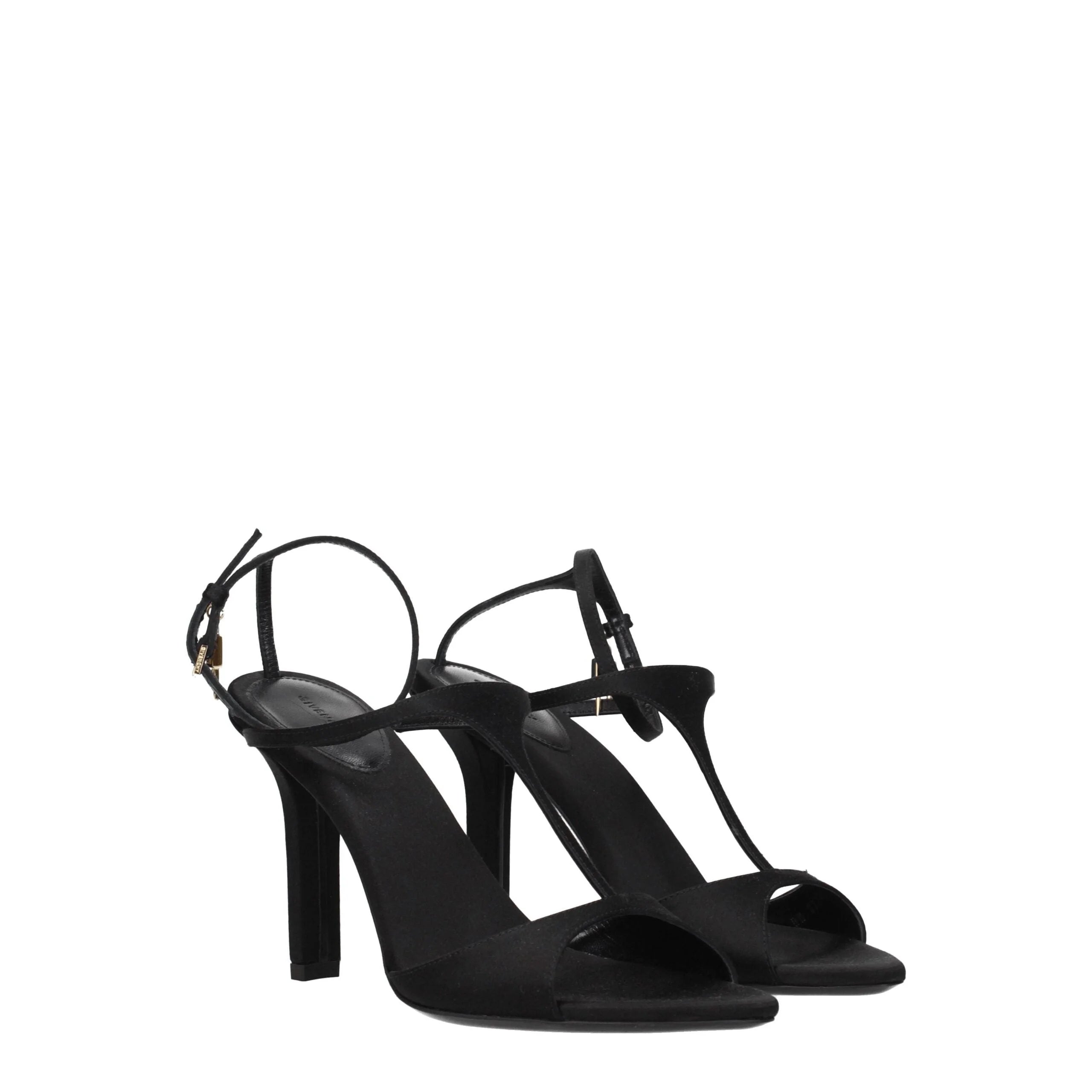 Givenchy Black Satin Stiletto Heels Sandals - EU41/US11