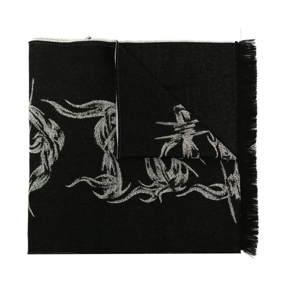Givenchy Black Virgin Wool Scarf - Scarves & Shawls