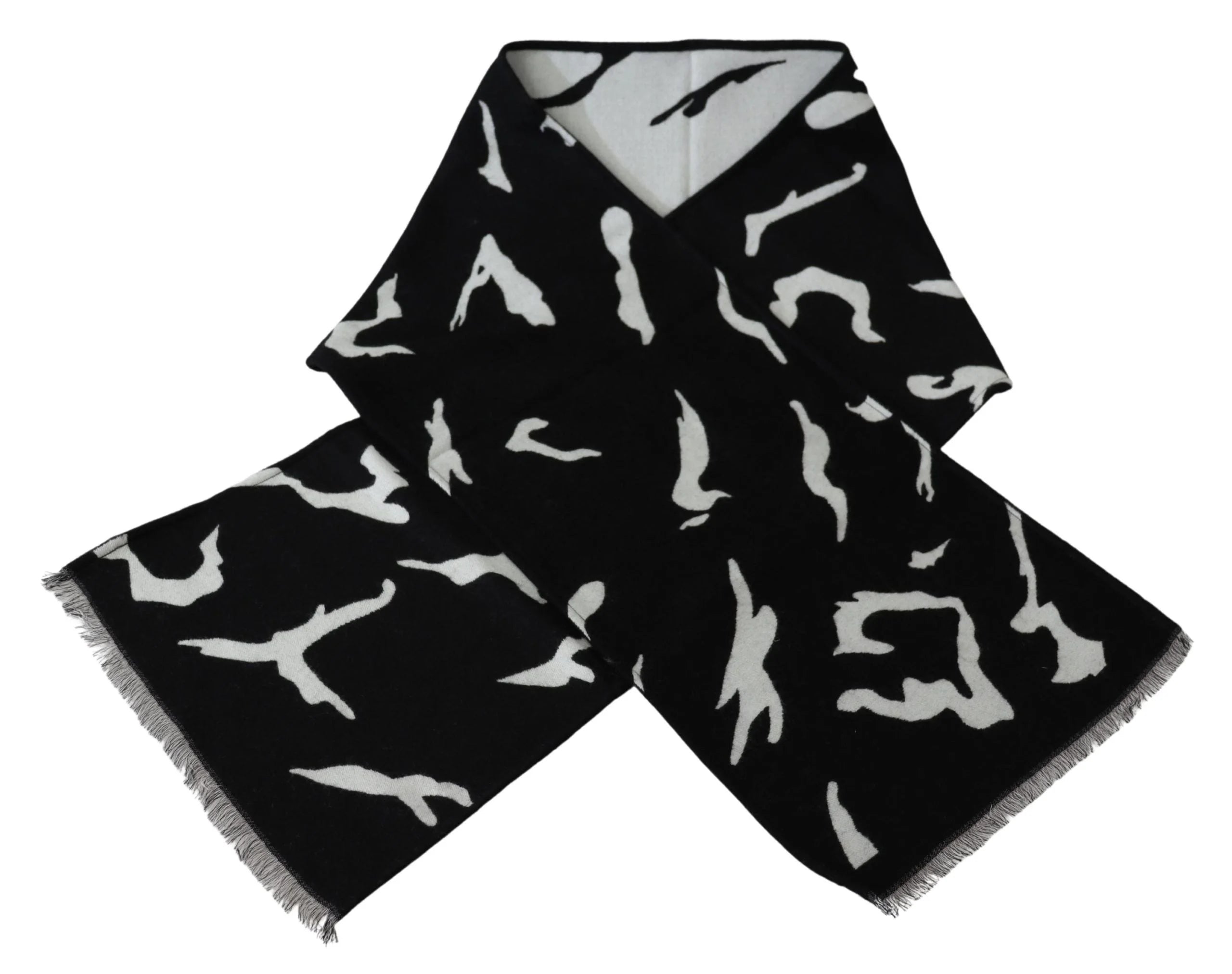 Givenchy Black White Wool Unisex Winter Warm Scarf Wrap Shawl - Scarves & Shawls