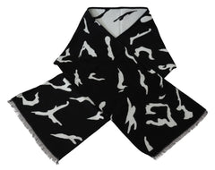 Givenchy Black White Wool Unisex Winter Warm Scarf Wrap Shawl - Scarves & Shawls