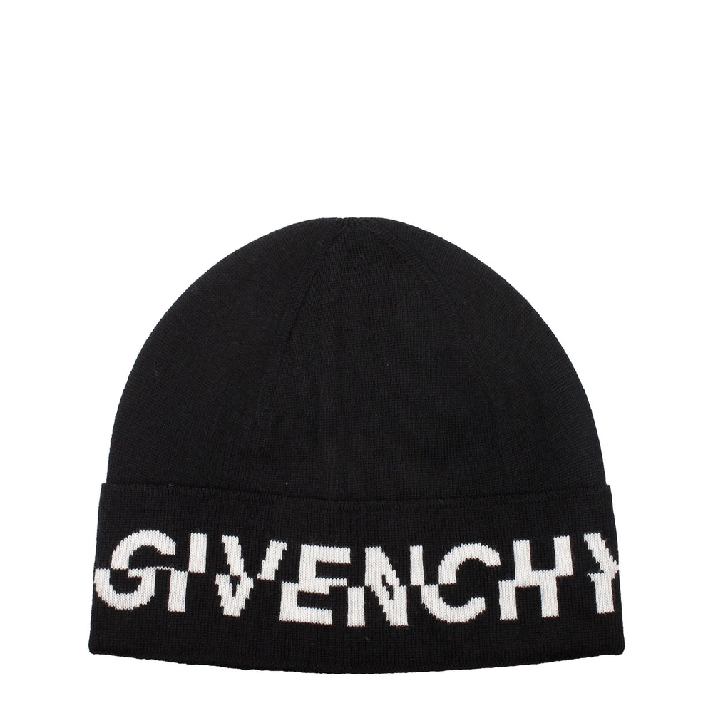 Czapka beanie czarna z wełny od Givenchy - UNI