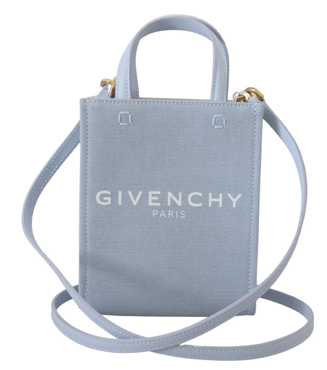 Givenchy Blue Coated Canvas Vertical Cloud Mini Shoulder Bag - Shoulder Bags