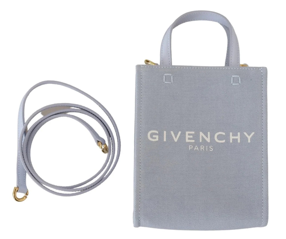 Givenchy Blue Coated Canvas Vertical Cloud Mini Shoulder Bag - Shoulder Bags