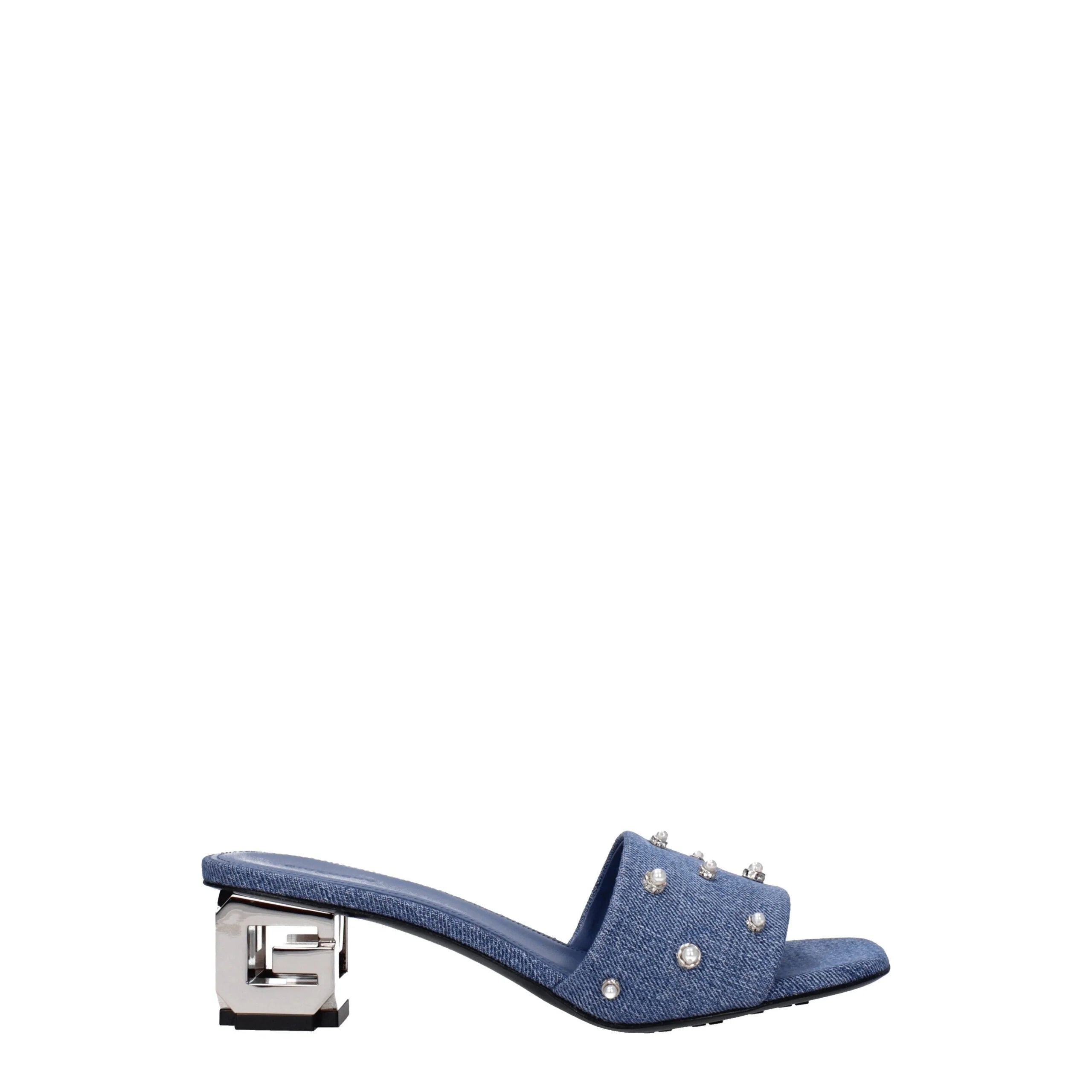 Givenchy Blue Fabric Flat Sandals - Sandals