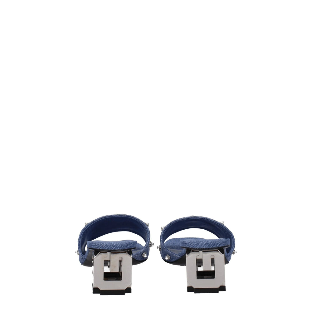 Givenchy Blue Fabric Flat Sandals - Sandals