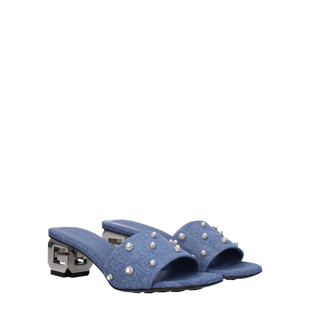 Givenchy Blue Fabric Flat Sandals - Sandals