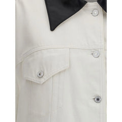 Givenchy Denim Jacket With Leather Collar