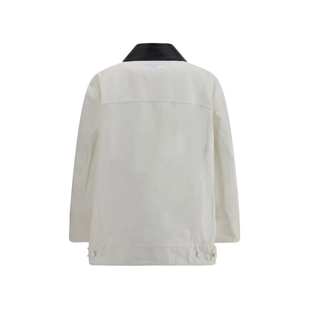 Givenchy Denim Jacket With Leather Collar