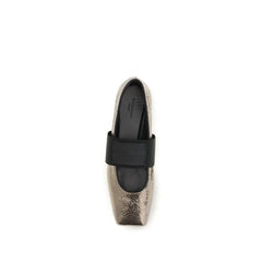 Givenchy Gold Calf Leather Bos Taurus Ballet Flats