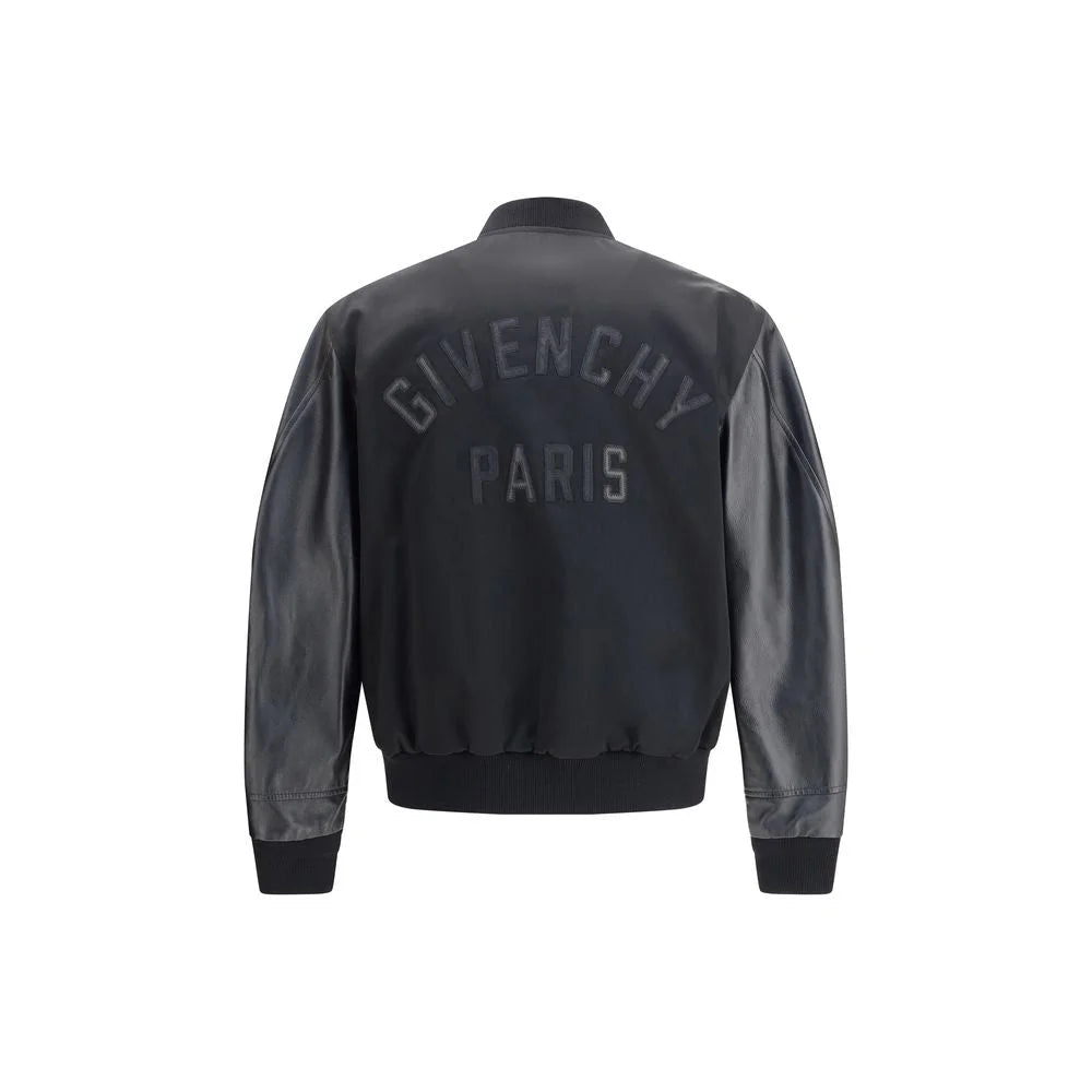 Givenchy Leather and satin bomber Jacket - IT48 | M - Bomber Jackets