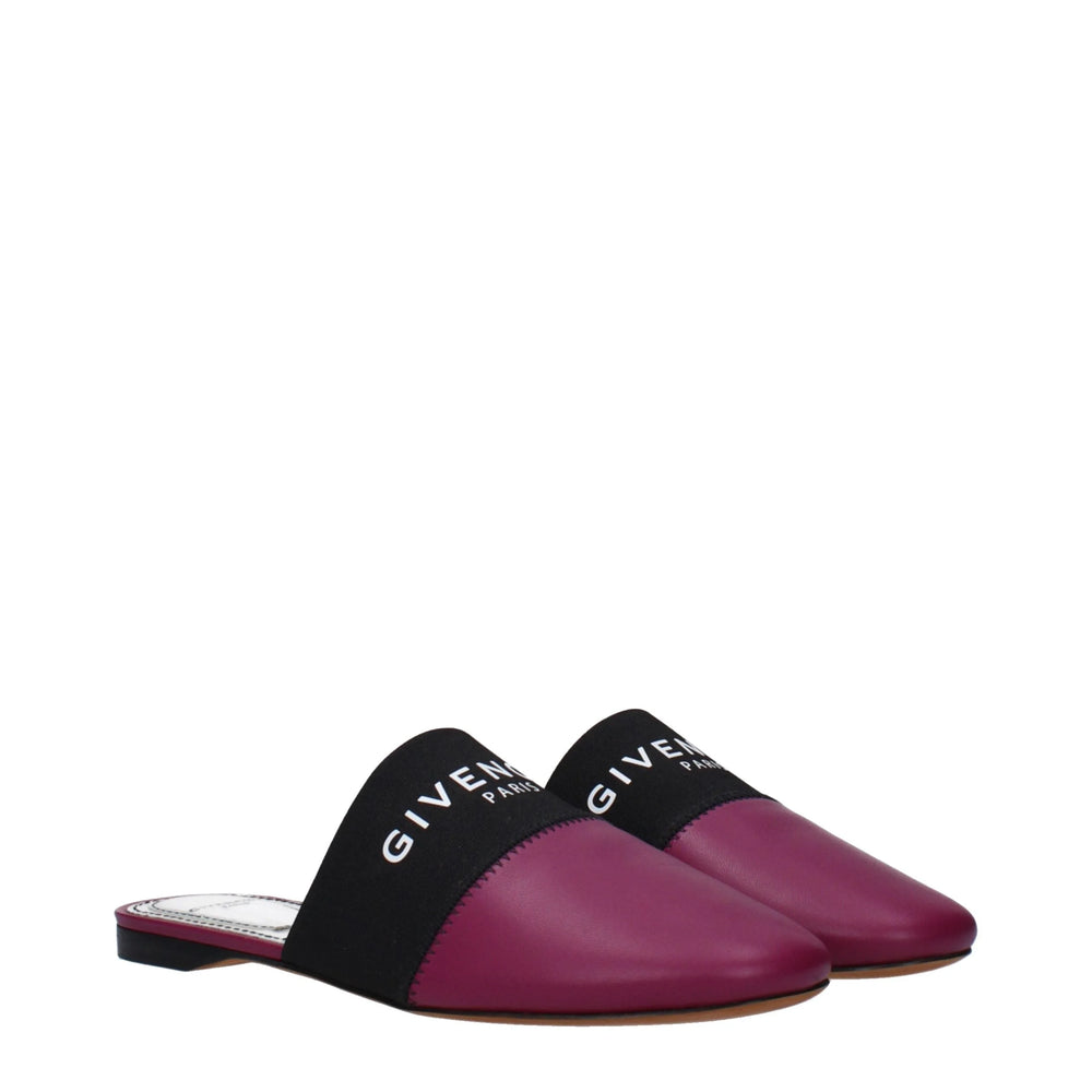 Givenchy Purple Leather Slippers Sandals - EU35/US5 - Sandals