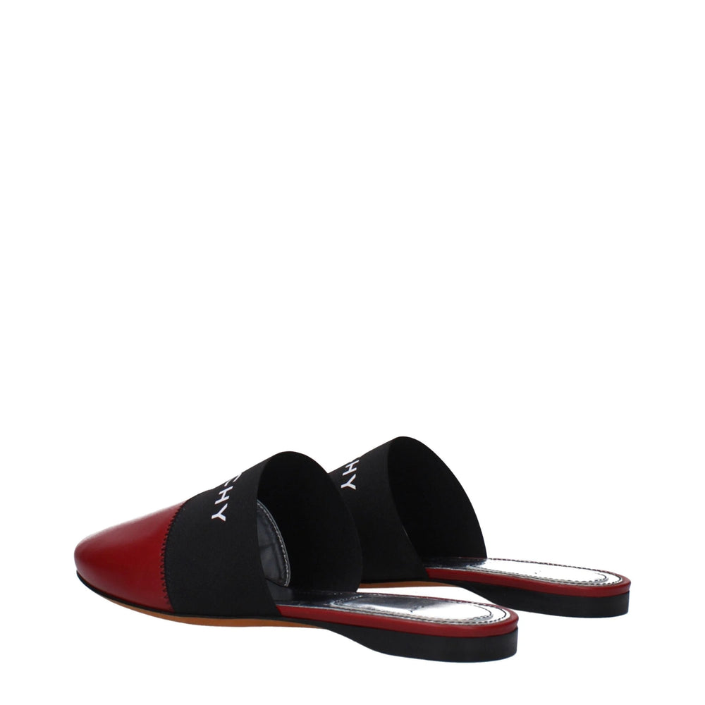 Givenchy Red Leather Slippers Sandals - EU35/US5 - Sandals