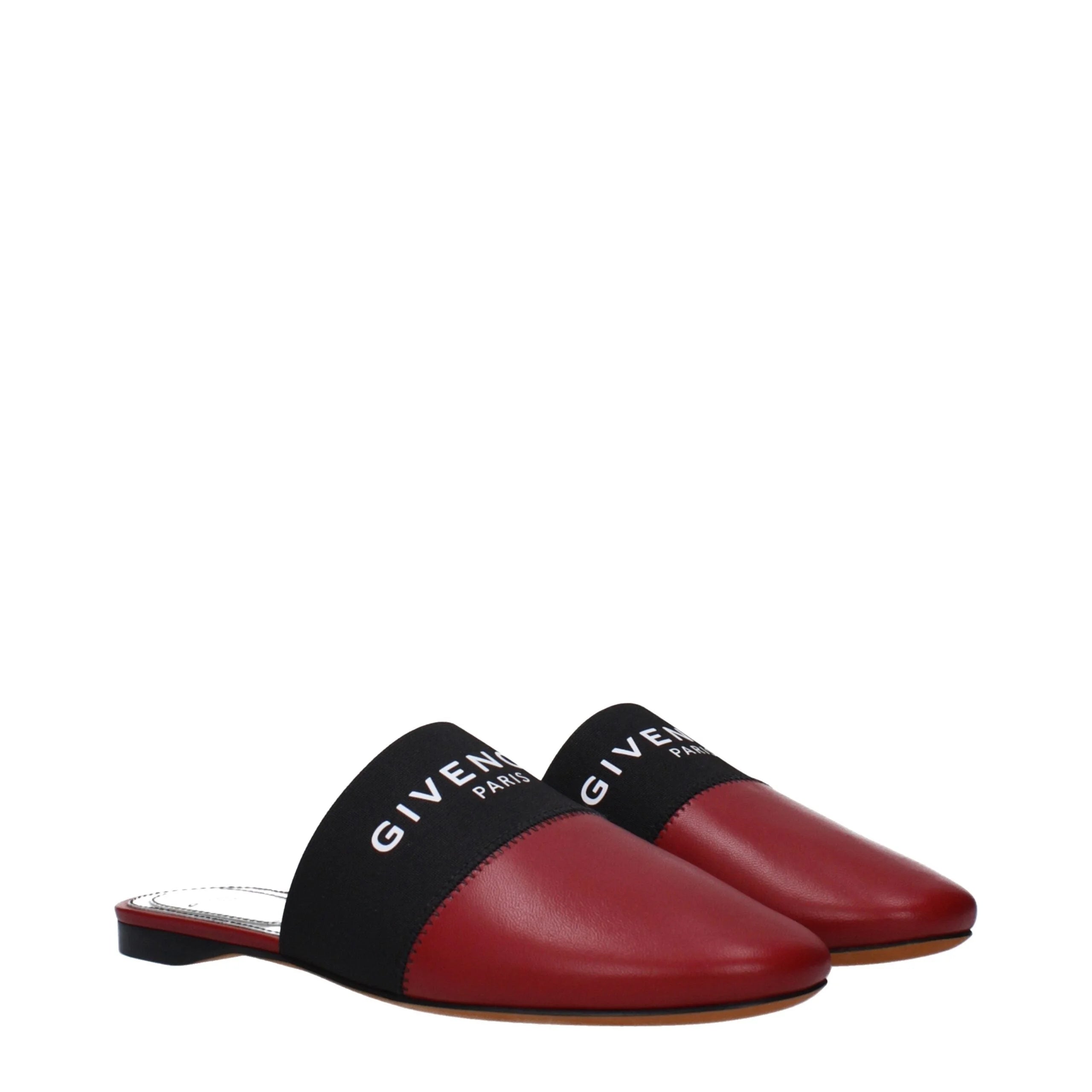 Givenchy Red Leather Slippers Sandals - EU35/US5 - Sandals