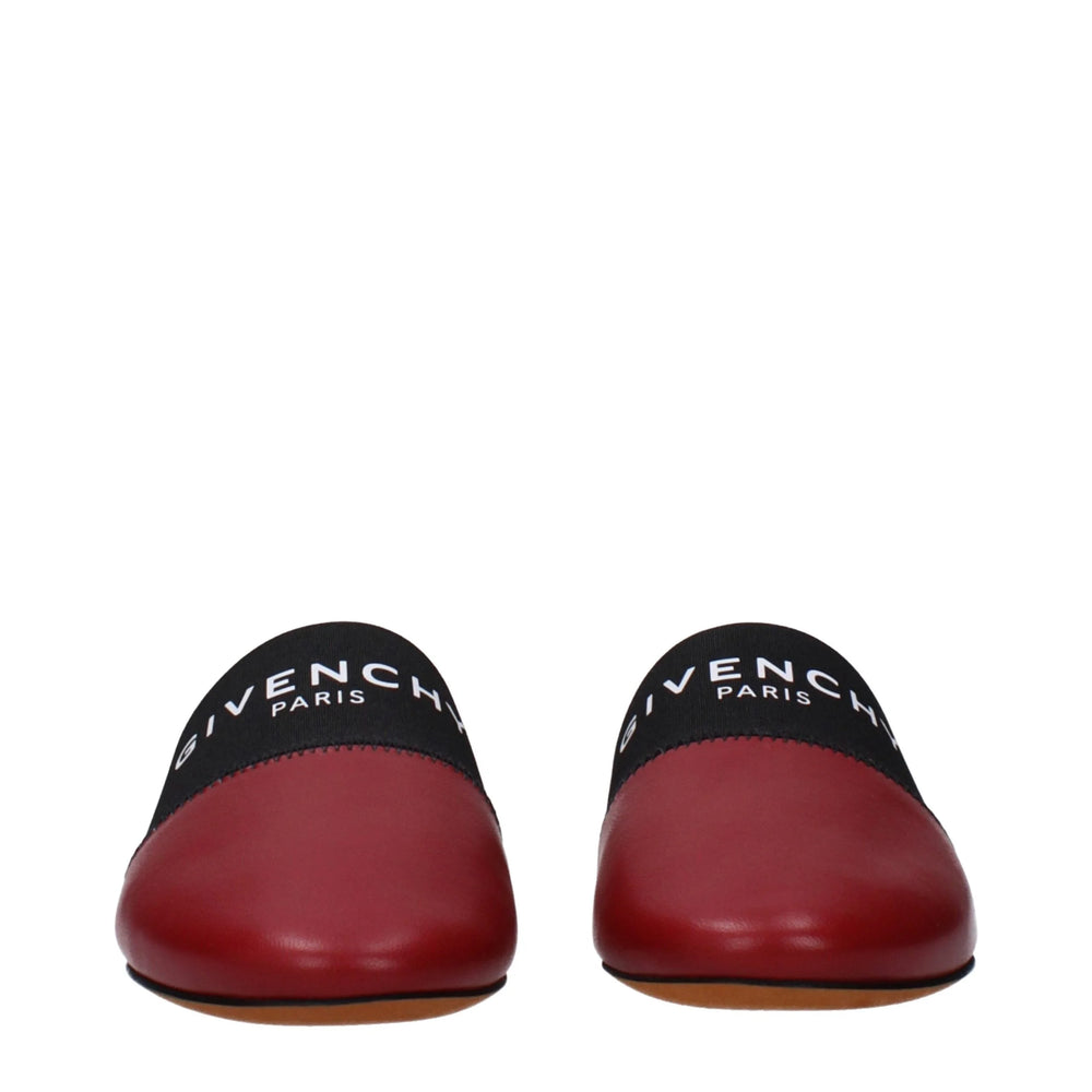 Givenchy Red Leather Slippers Sandals - EU35/US5 - Sandals