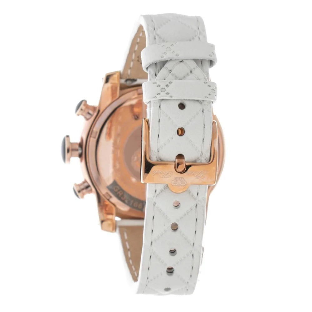 GLAM ROCK White Leather Dress Watch