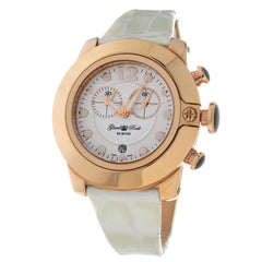 GLAM ROCK White Leather Dress Watch