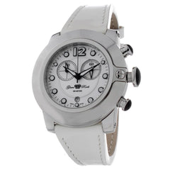 GLAM ROCK White Leather Dress Watch