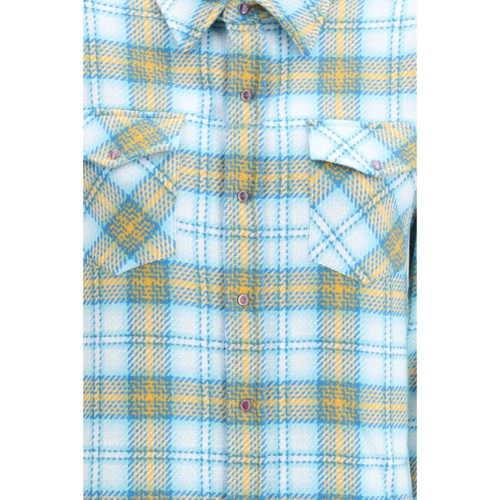 God’s True Cashmere Blue Cashmere Pattern Shirt