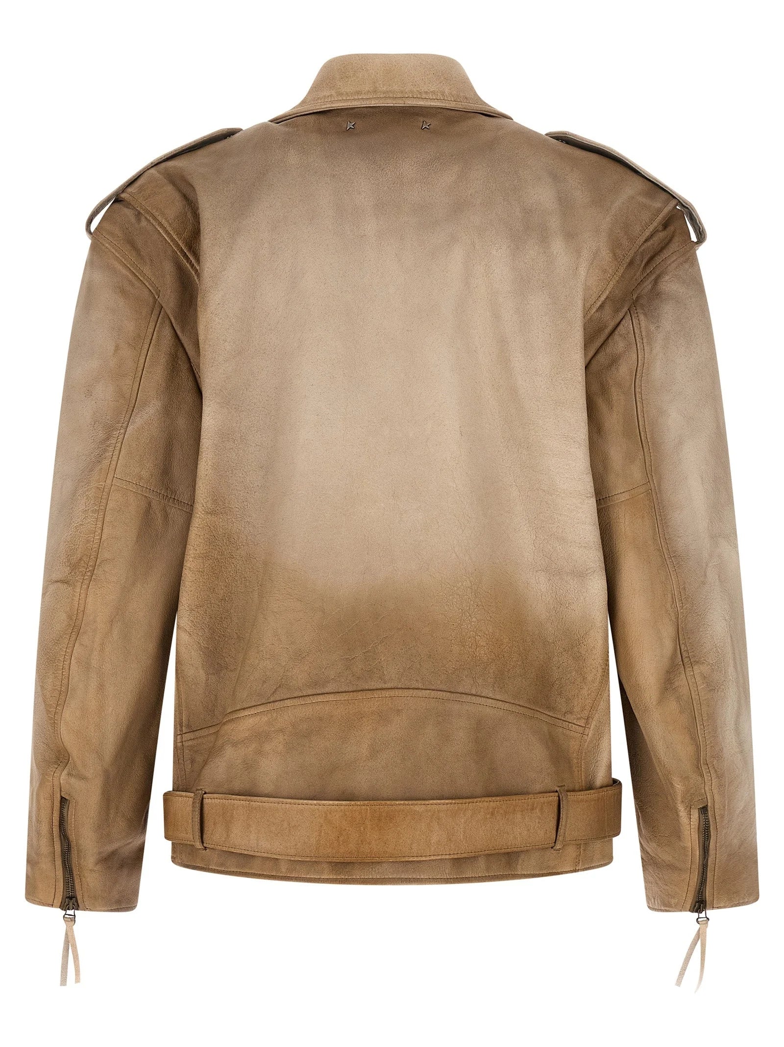 Golden Goose Beige Buffalo Leather Leather Jacket