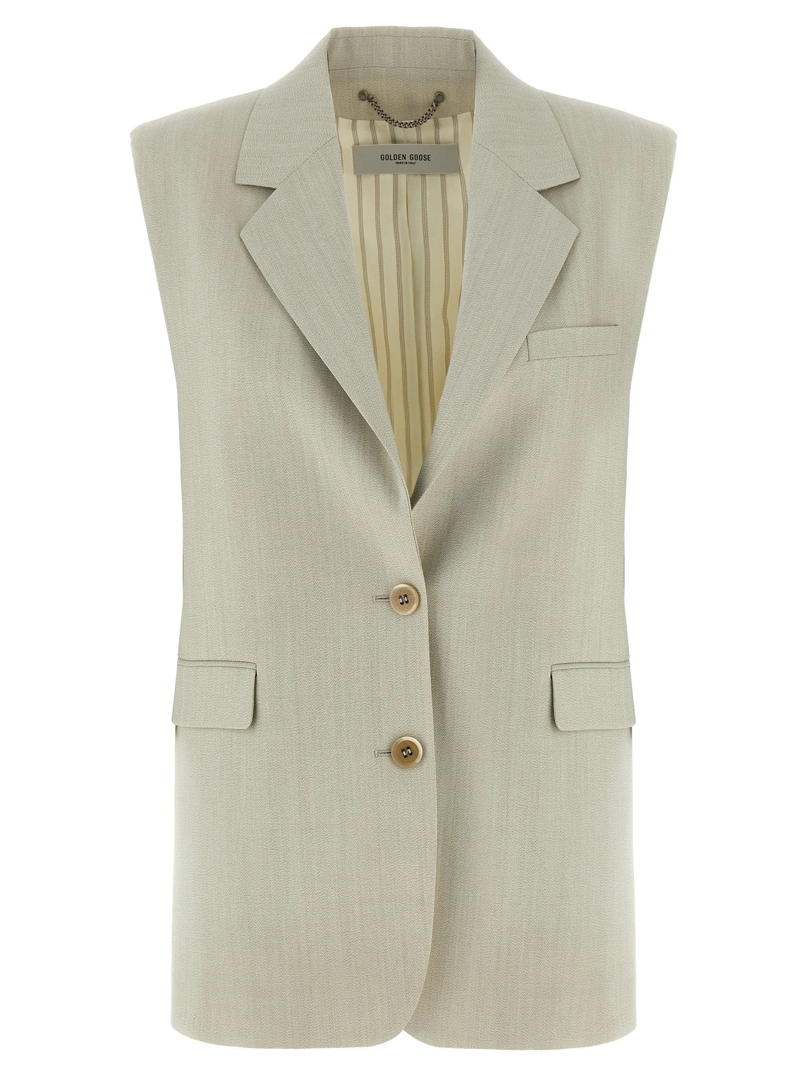 Golden Goose Beige Virgin Wool Sleeveless Jacket