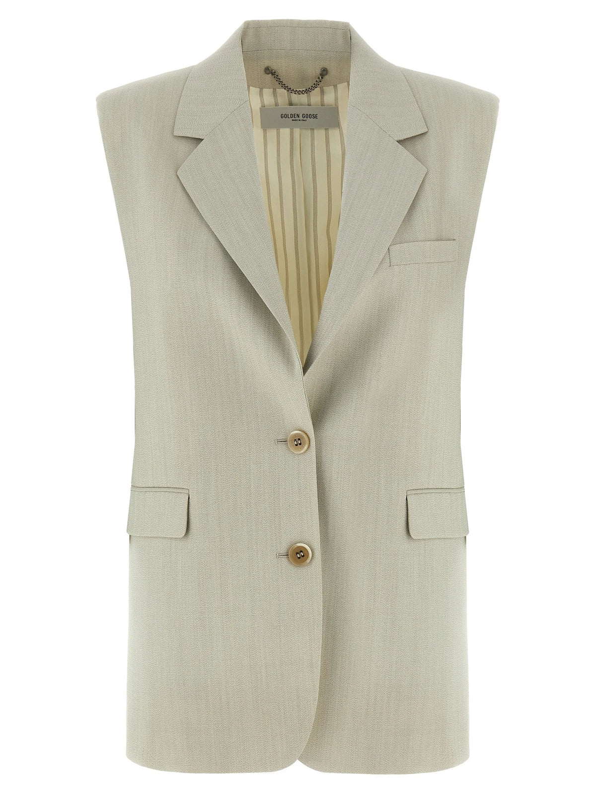 Golden Goose Beige Virgin Wool Sleeveless Jacket
