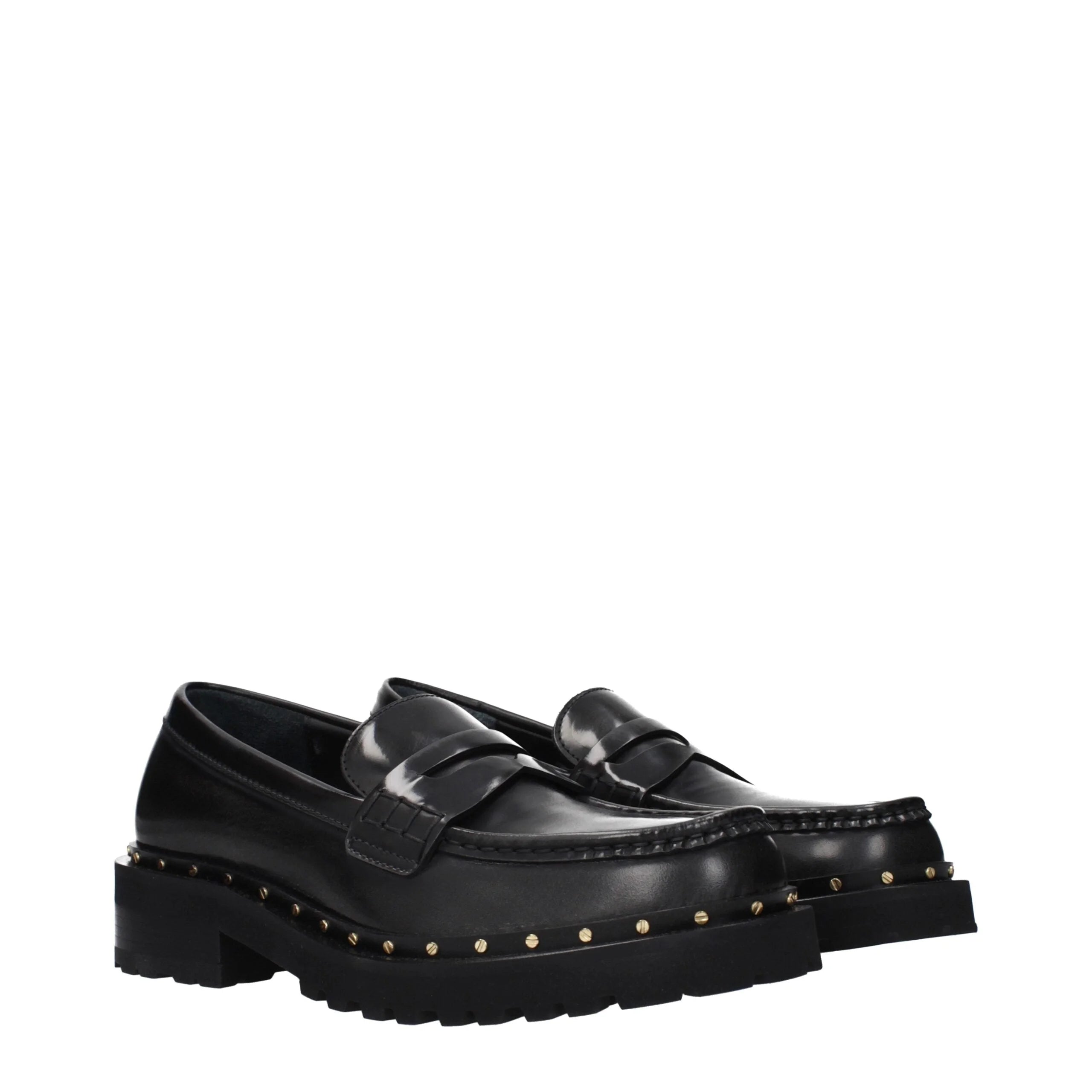Golden Goose Black Leather Slip-On Loafers - EU41/US11