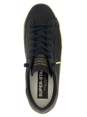 Golden Goose Blaue Kuhledersneakers