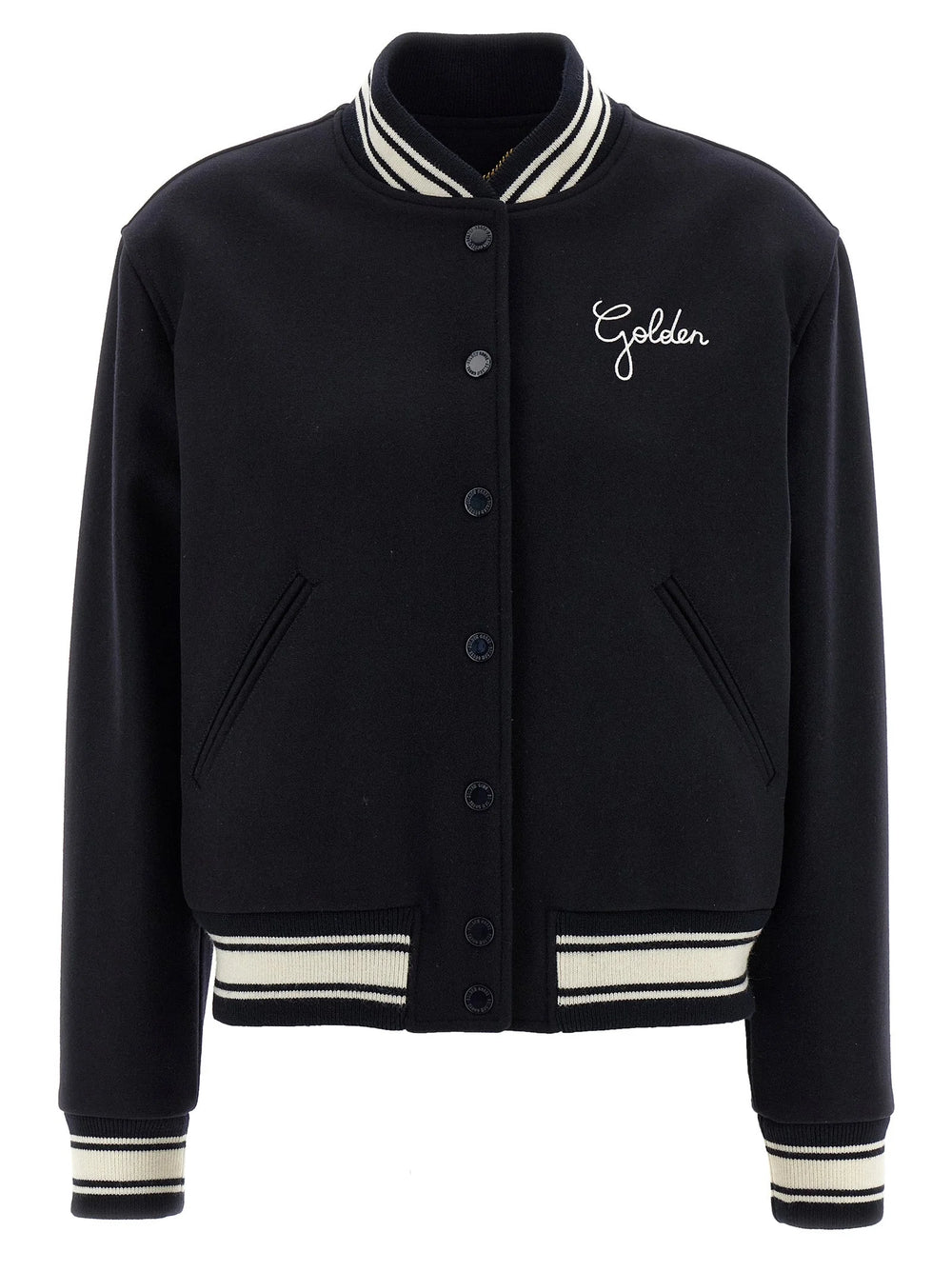 Golden Goose Blue Virgin Wool Bomber