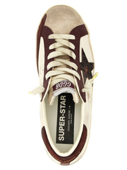 Golden Goose Bordeaux Leather Low Top Sneakers